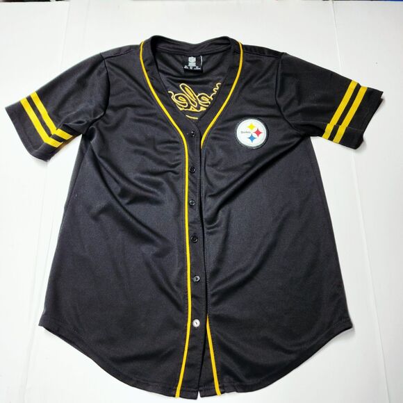 Tops - Pittsburgh Steelers Jersey Women's Large L Baseball Button Down NFL Team Apparel